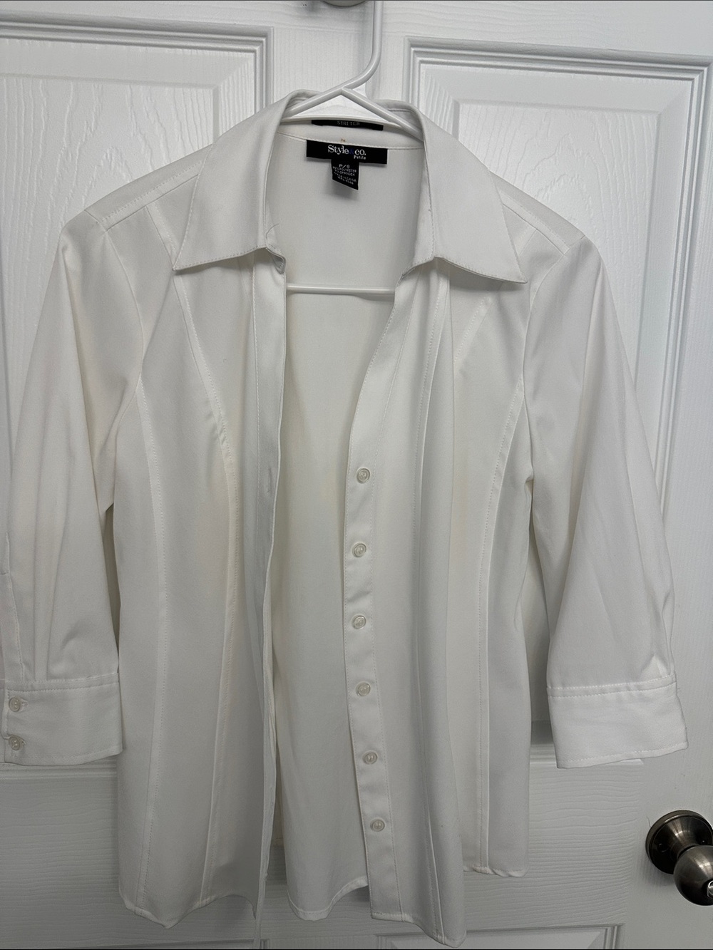 Style & Co. White Men's Dress Shirt with Button Front